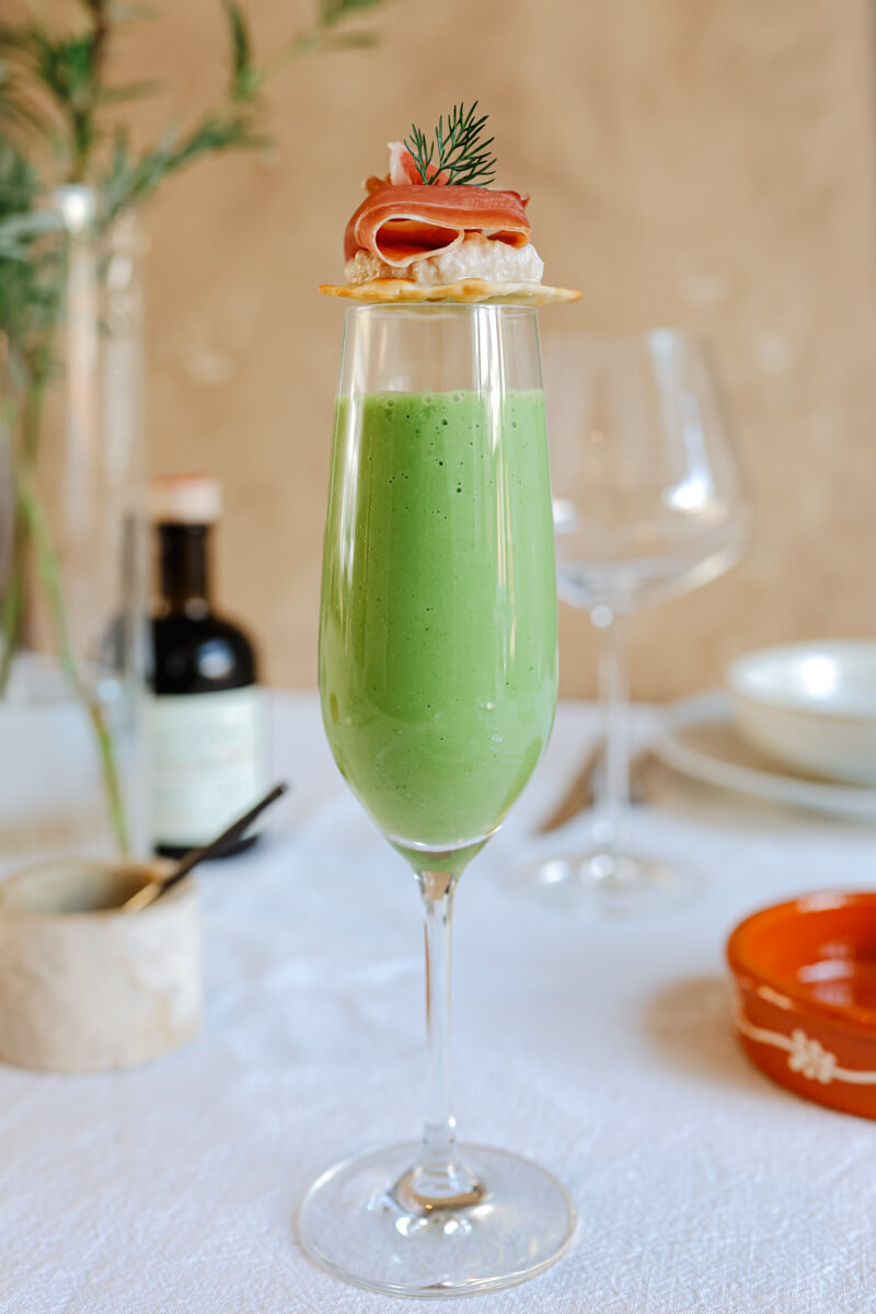 Groene avocado gazpacho